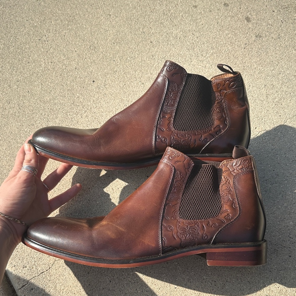 Robert Graham Brown Leather Chelsea Boots
